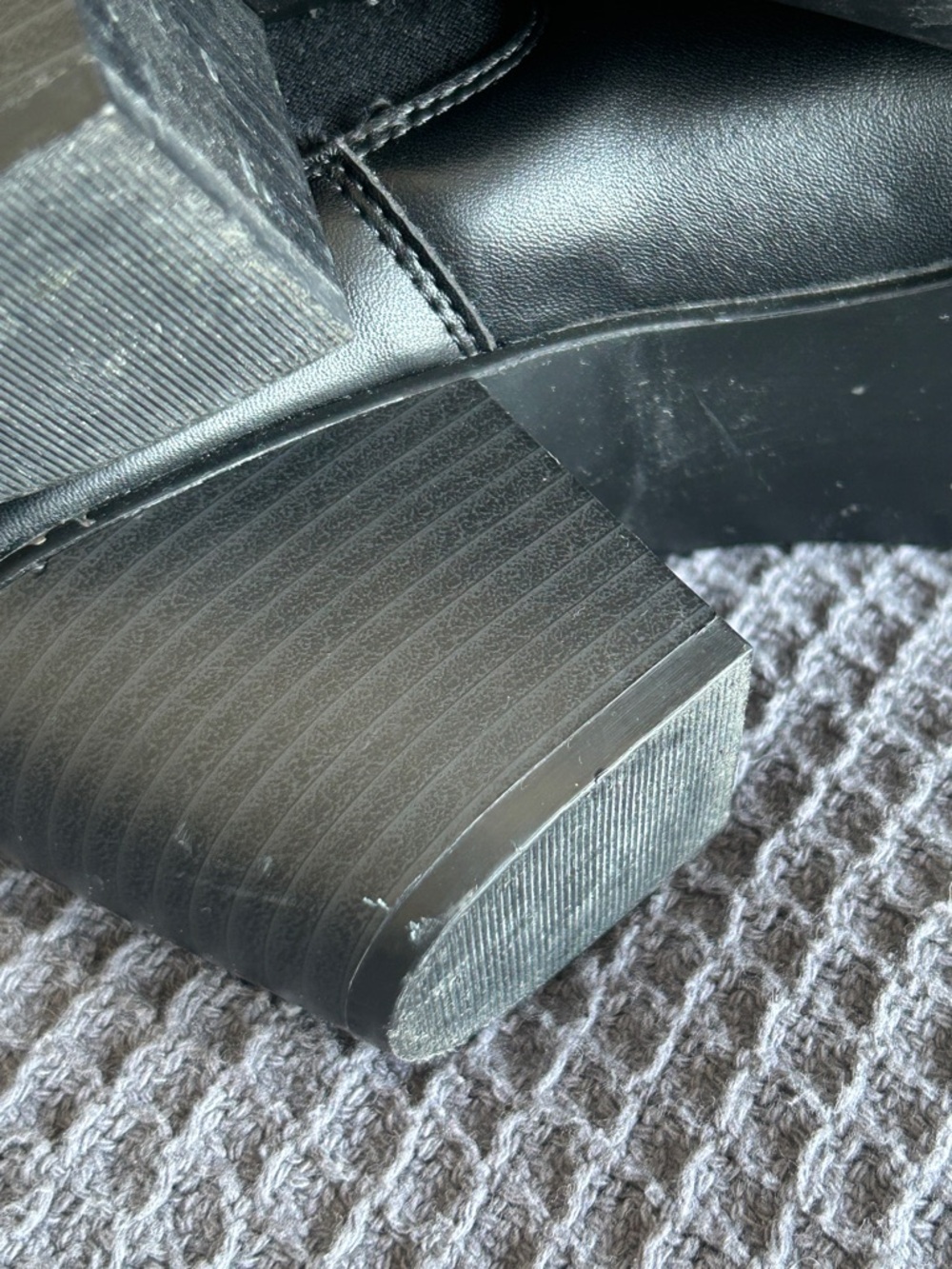 Gap: Black Leather Tall Ankle Boots - Size 8 - Picture 7 of 8